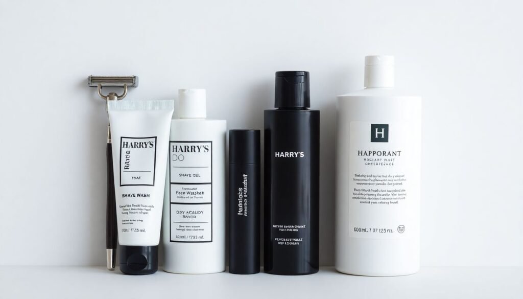 Men's grooming products on display