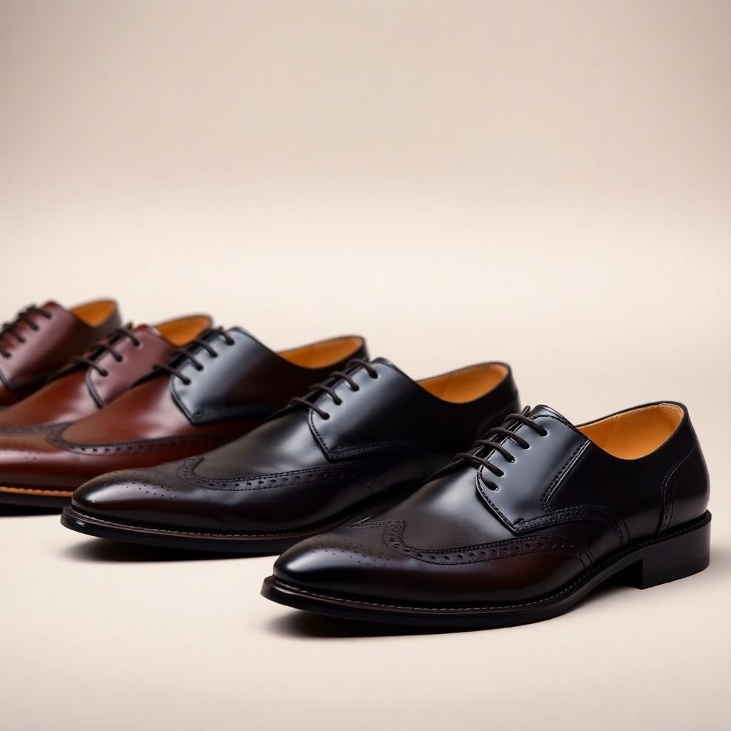 Leather dress shoes suitable for professional men at work
